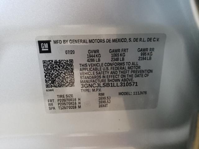 Photo 10 from auction – 2020 CHEVROLET TRAX 1LT with VIN 3GNCJLSB1LL310571