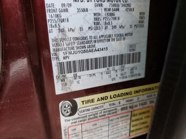Photo 10 from auction – 2010 FORD EXPEDITION with VIN 1FMJU1G50AEA43415