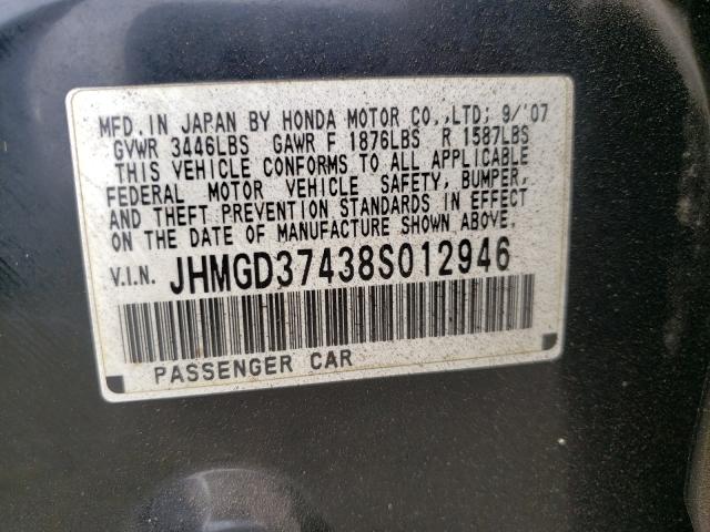 Photo 10 from auction – 2008 HONDA FIT with VIN JHMGD37438S012946