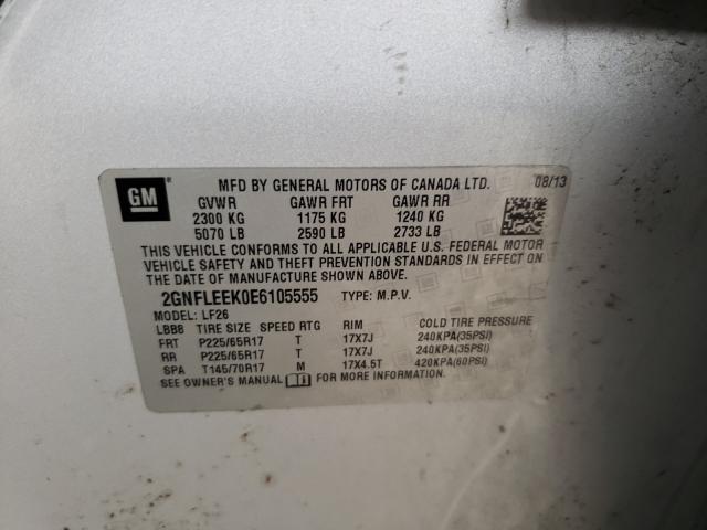 Photo 10 from auction – 2014 CHEVROLET EQUINOX LS with VIN 2GNFLEEK0E6105555