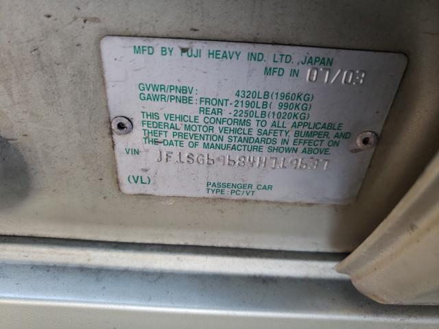 Photo 10 from auction – 2004 SUBARU FORESTER 2 with VIN JF1SG69684H719637