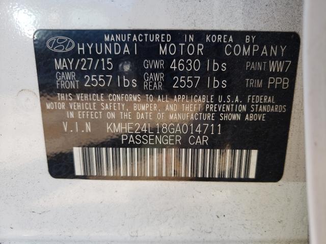 Photo 10 from auction – 2016 HYUNDAI SONATA HYB with VIN KMHE24L18GA014711