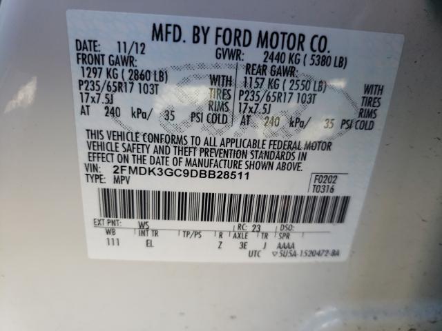 Photo 10 from auction – 2013 FORD EDGE SE with VIN 2FMDK3GC9DBB28511