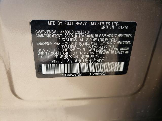 Photo 10 from auction – 2014 SUBARU FORESTER 2 with VIN JF2SJAHC0EH559651