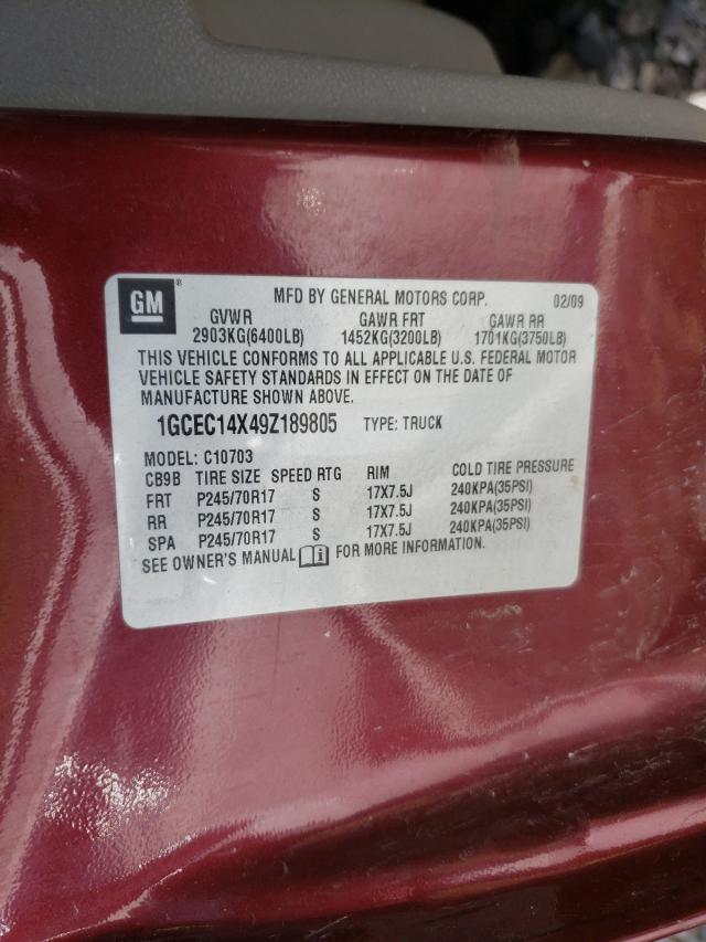 Photo 10 from auction – 2009 CHEVROLET SILVERADO with VIN 1GCEC14X49Z189805