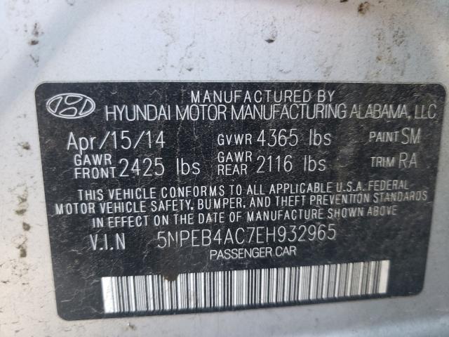Photo 10 from auction – 2014 HYUNDAI SONATA GLS with VIN 5NPEB4AC7EH932965