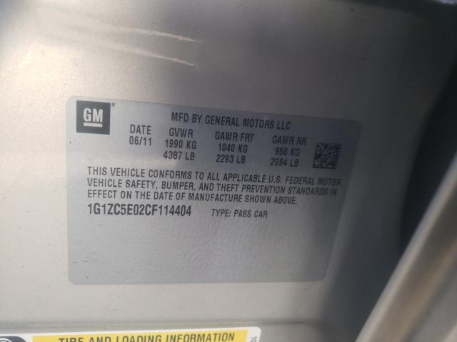 Photo 10 from auction – 2012 CHEVROLET MALIBU 1LT with VIN 1G1ZC5E02CF114404