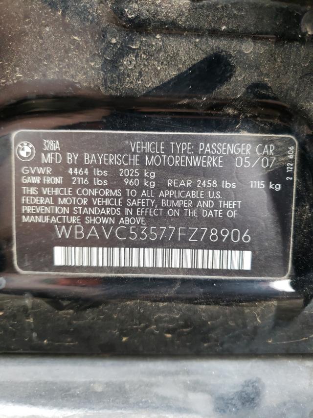 Photo 10 from auction – 2007 BMW 328 I SULE with VIN WBAVC53577FZ78906