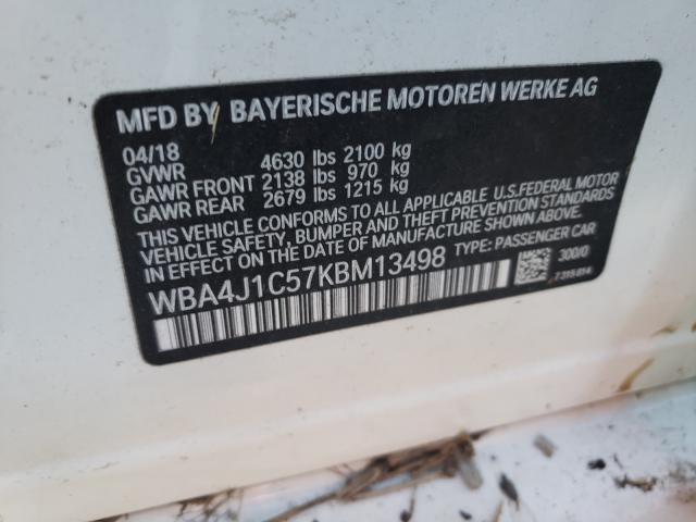 Photo 10 from auction – 2019 BMW 430I GRAN with VIN WBA4J1C57KBM13498