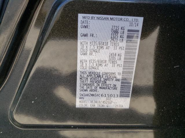 Photo 10 from auction – 2015 NISSAN PATHFINDER with VIN 5N1AR2MN5FC615013