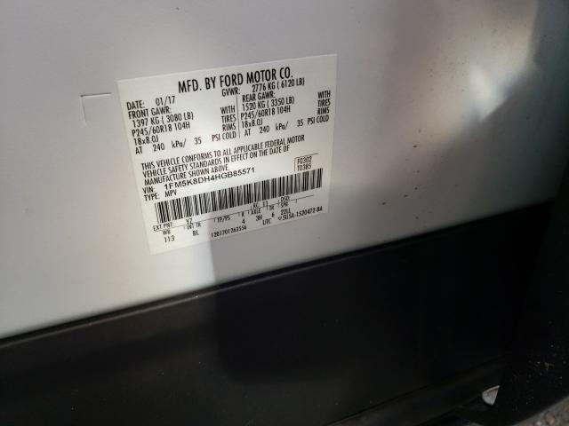 Photo 10 from auction – 2017 FORD EXPLORER X with VIN 1FM5K8DH4HGB85571