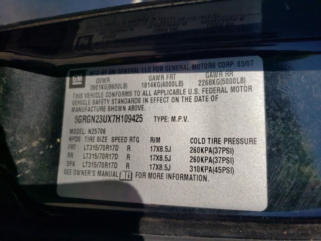 Photo 10 from auction – 2007 HUMMER H2 with VIN 5GRGN23UX7H109425
