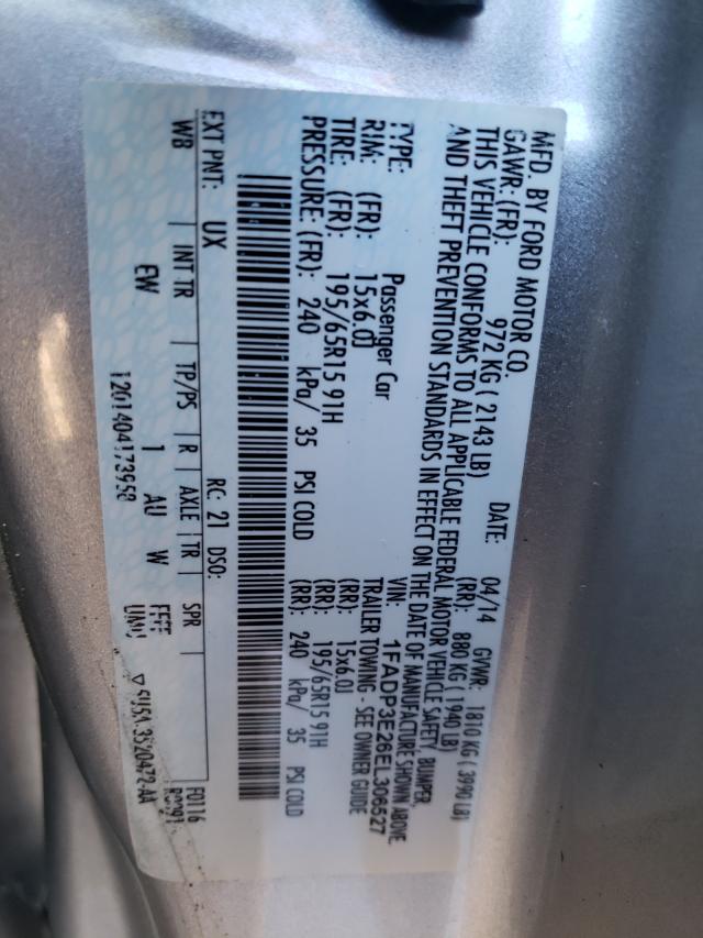 Photo 10 from auction – 2014 FORD FOCUS S with VIN 1FADP3E26EL306527