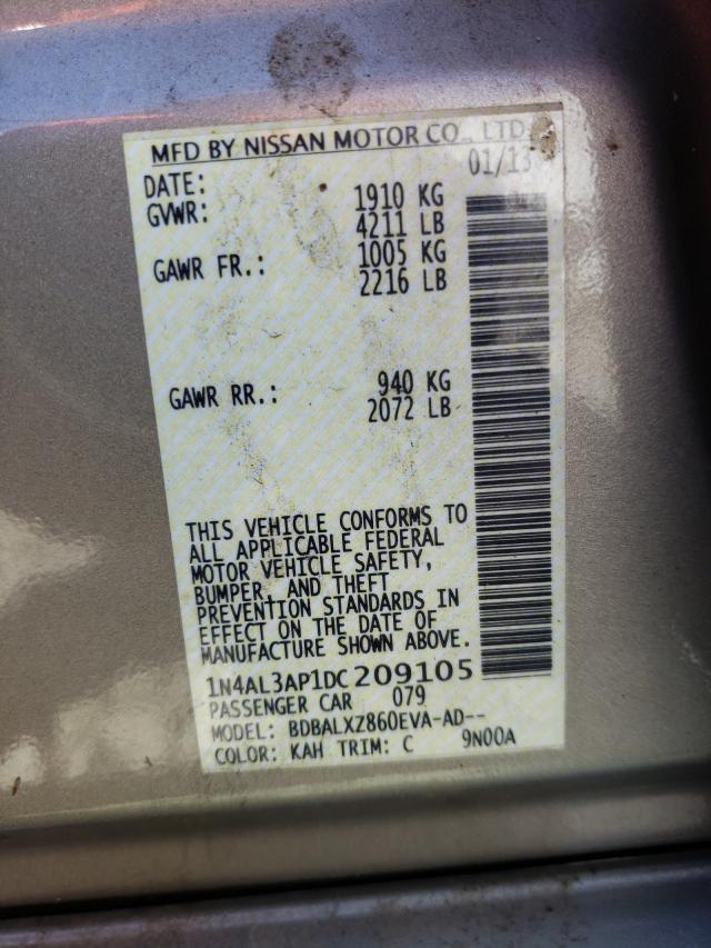 Photo 10 from auction – 2013 NISSAN ALTIMA 2.5 with VIN 1N4AL3AP1DC209105