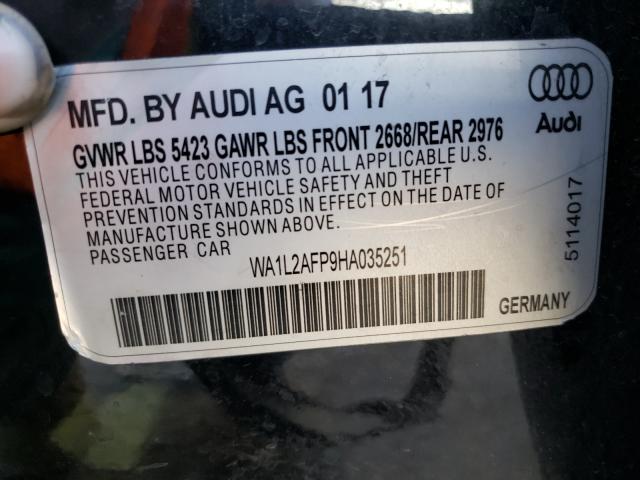 Photo 10 from auction – 2017 AUDI Q5 PREMIUM with VIN WA1L2AFP9HA095322