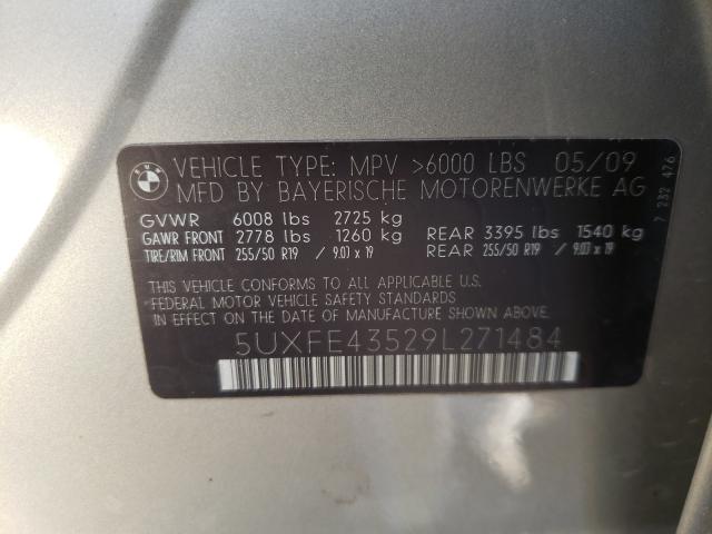 Photo 10 from auction – 2009 BMW X5 XDRIVE3 with VIN 5UXFE43529L271484