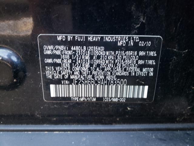 Photo 10 from auction – 2010 SUBARU FORESTER X with VIN JF2SH6BC9AH783500