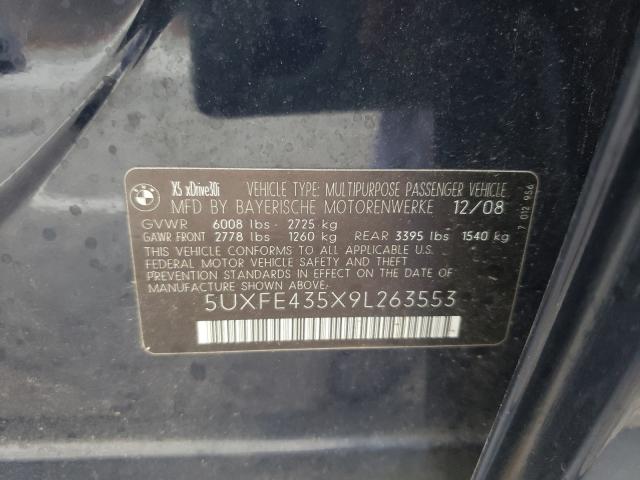 Photo 10 from auction – 2009 BMW X5 XDRIVE3 with VIN 5UXFE435X9L263553