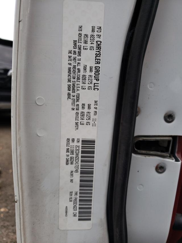 Photo 10 from auction – 2012 DODGE CHARGER SX with VIN 2C3CDXHG5CH172749