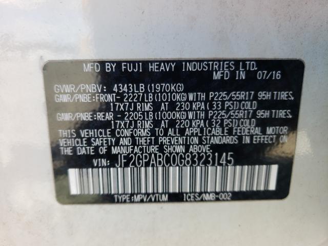 Photo 10 from auction – 2016 SUBARU CROSSTREK with VIN JF2GPABC0G8323145