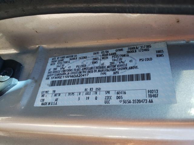 Photo 10 from auction – 2006 FORD ECONOLINE with VIN 1FMRE11W16DA20417
