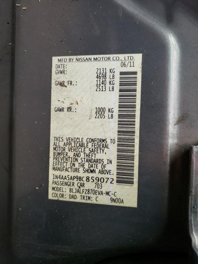Photo 10 from auction – 2011 NISSAN MAXIMA S with VIN 1N4AA5AP9BC859072