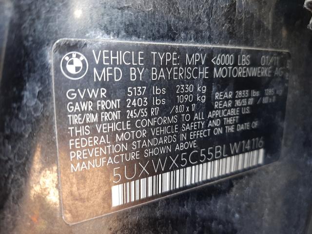 Photo 10 from auction – 2011 BMW X3 XDRIVE2 with VIN 5UXWX5C55BLW14116