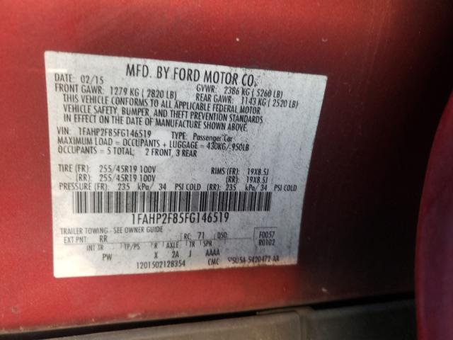 Photo 10 from auction – 2015 FORD TAURUS LIM with VIN 1FAHP2F85FG146519