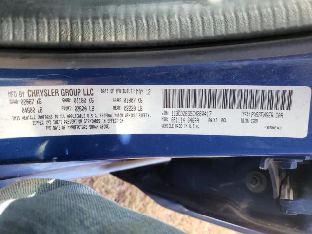 Photo 10 from auction – 2012 DODGE AVENGER SX with VIN 1C3CDZEG5CN260417
