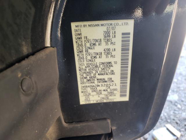 Photo 10 from auction – 2008 NISSAN TITAN with VIN 1N6BA06A28N320521