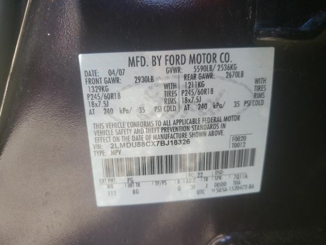 Photo 10 from auction – 2007 LINCOLN MKX with VIN 2LMDU88CX7BJ18326