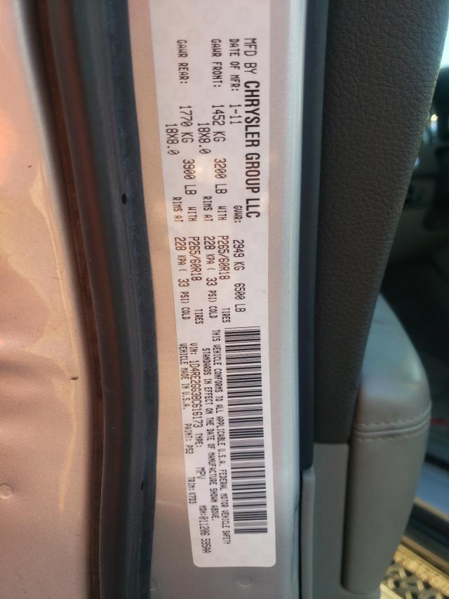 Photo 10 from auction – 2011 DODGE DURANGO EX with VIN 1D4RE2GG3BC616173