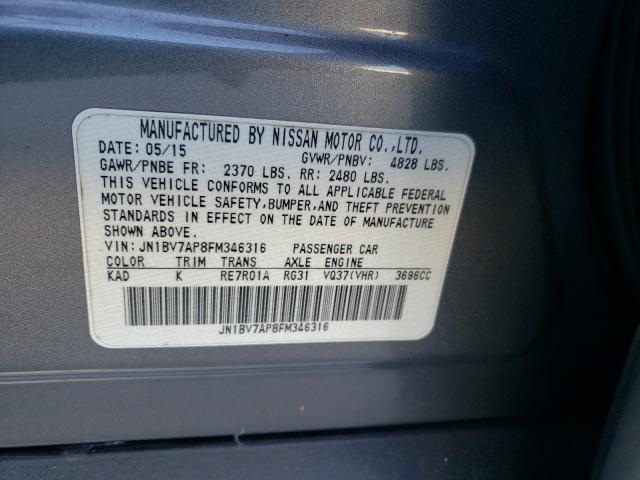 Photo 10 from auction – 2015 INFINITI Q50 BASE with VIN JN1BV7AP8FM346316