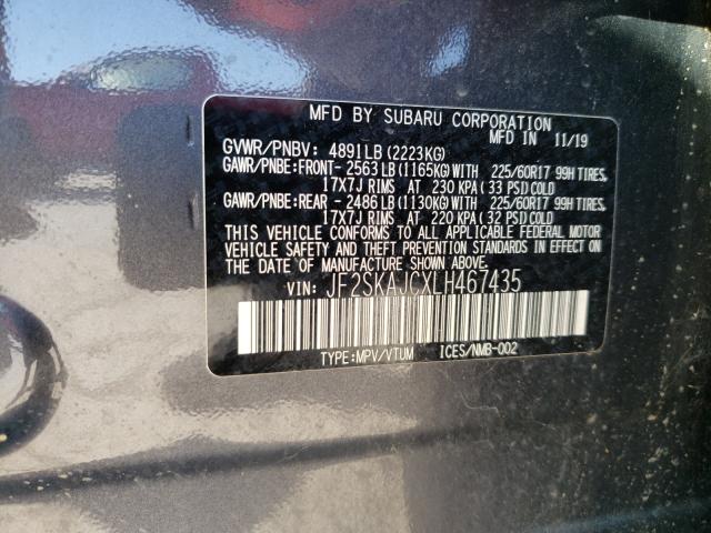 Photo 10 from auction – 2020 SUBARU FORESTER P with VIN JF2SKAJCXLH467435