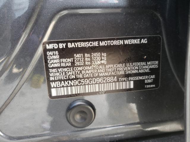 Photo 10 from auction – 2016 BMW 550 I with VIN WBAKN9C59GD962884