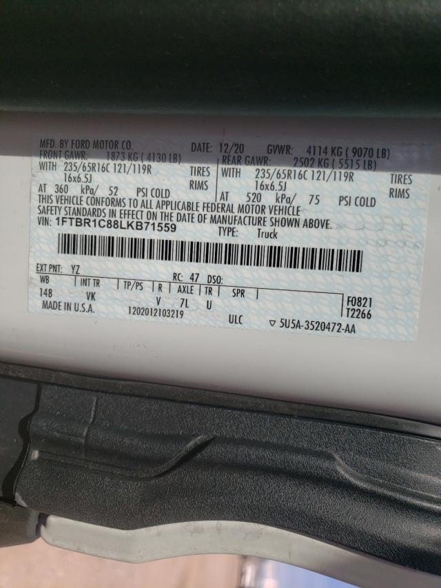 Photo 10 from auction – 2020 FORD TRANSIT T- with VIN 1FTBR1C88LKB71559