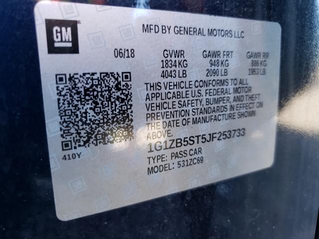 Photo 10 from auction – 2018 CHEVROLET MALIBU LS with VIN 1G1ZB5ST5JF253733
