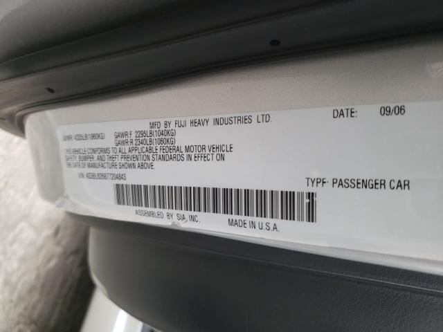 Photo 10 from auction – 2007 SUBARU LEGACY 2.5 with VIN 4S3BL626877204843