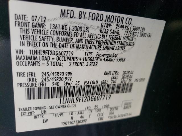 Photo 10 from auction – 2013 LINCOLN MKS with VIN 1LNHL9FT2DG607719