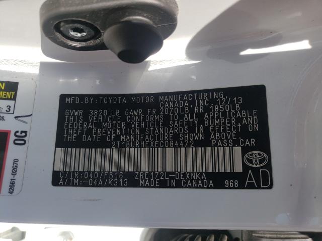 Photo 10 from auction – 2014 TOYOTA COROLLA L with VIN 2T1BURHEXEC084472