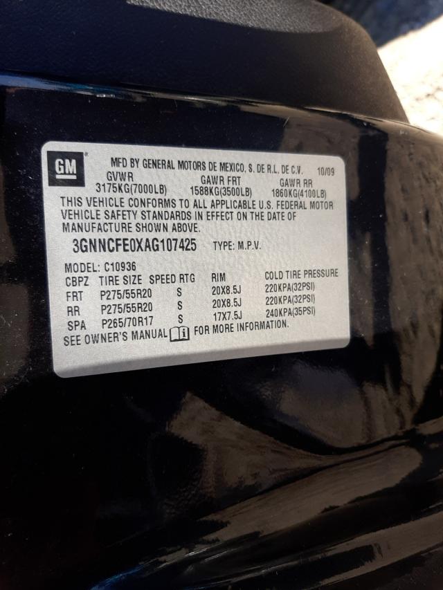Photo 10 from auction – 2010 CHEVROLET AVALANCHE with VIN 3GNNCFE0XAG107425