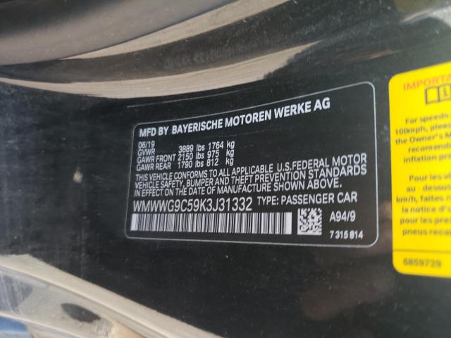 Photo 10 from auction – 2019 MINI COOPER S with VIN WMWWG9C59K3J31332