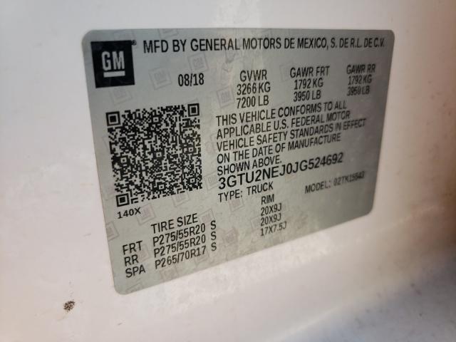 Photo 10 from auction – 2018 GMC SIERRA K15 with VIN 3GTU2NEJ0JG524692