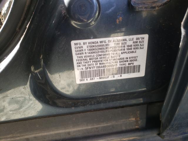 Photo 10 from auction – 2004 HONDA PILOT EXL with VIN 5FNYF18644B009548