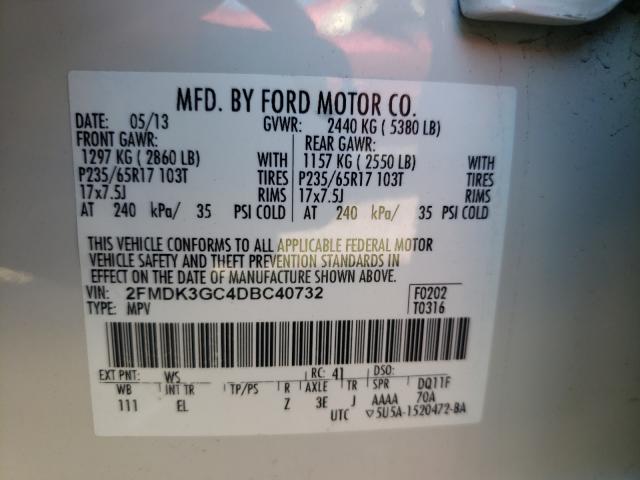 Photo 10 from auction – 2013 FORD EDGE SE with VIN 2FMDK3GC4DBC40732