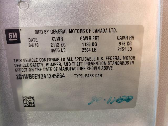 Photo 10 from auction – 2010 CHEVROLET IMPALA LT with VIN 2G1WB5EN3A1245864