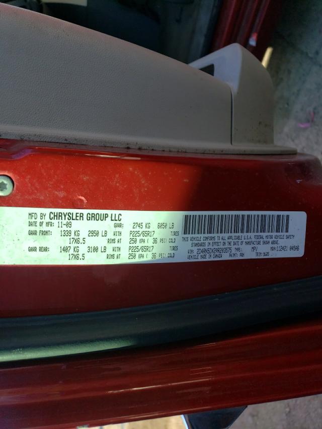 Photo 10 from auction – 2010 DODGE GRAND CARA with VIN 2D4RN5DX2AR203575
