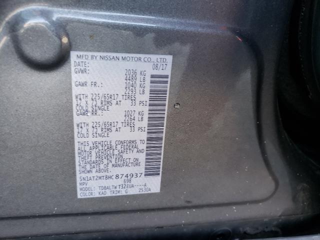 Photo 10 from auction – 2017 NISSAN ROGUE S with VIN 5N1AT2MT8HC874937