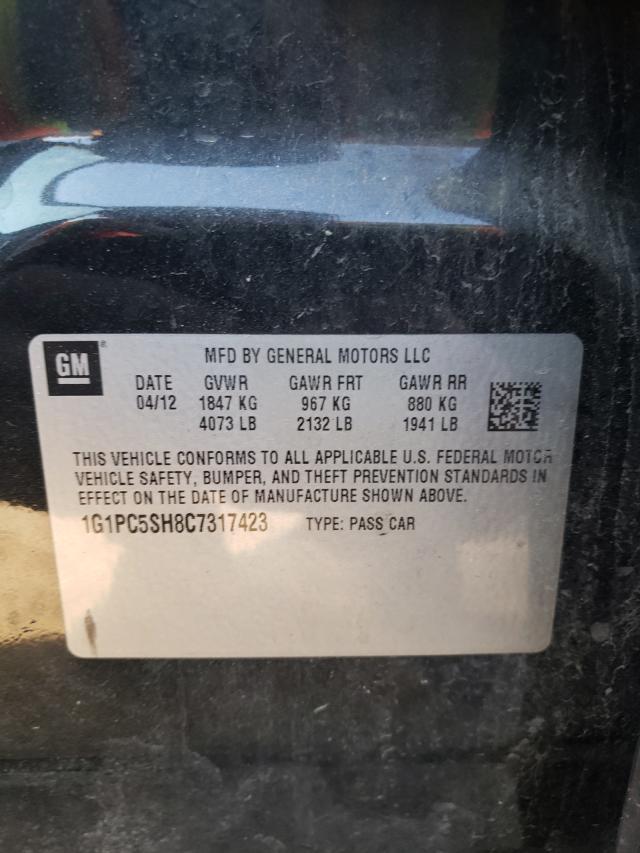 Photo 10 from auction – 2012 CHEVROLET CRUZE LS with VIN 1G1PC5SH8C7317423