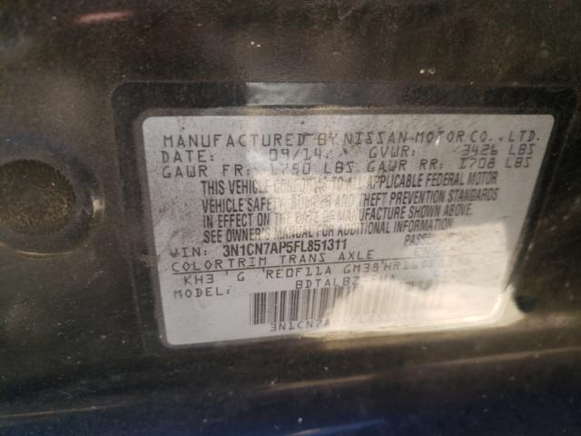 Photo 10 from auction – 2015 NISSAN VERSA S with VIN 3N1CN7AP5FL851311